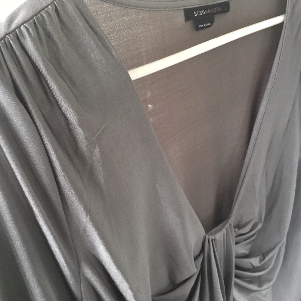 Long dressy top with sheering front and sides